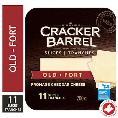 Cracker Barrel Old Cheddar Cheese Slices 200 g, $3.00/100g