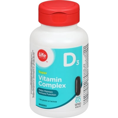 Life Brand Vitamin D3 Complex, 60 Softgels 60 ea, $0.17/1ea
