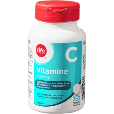 Life Vitamine C 500 mg, 250 comprimés 250 ea, 0,06 $/1ch