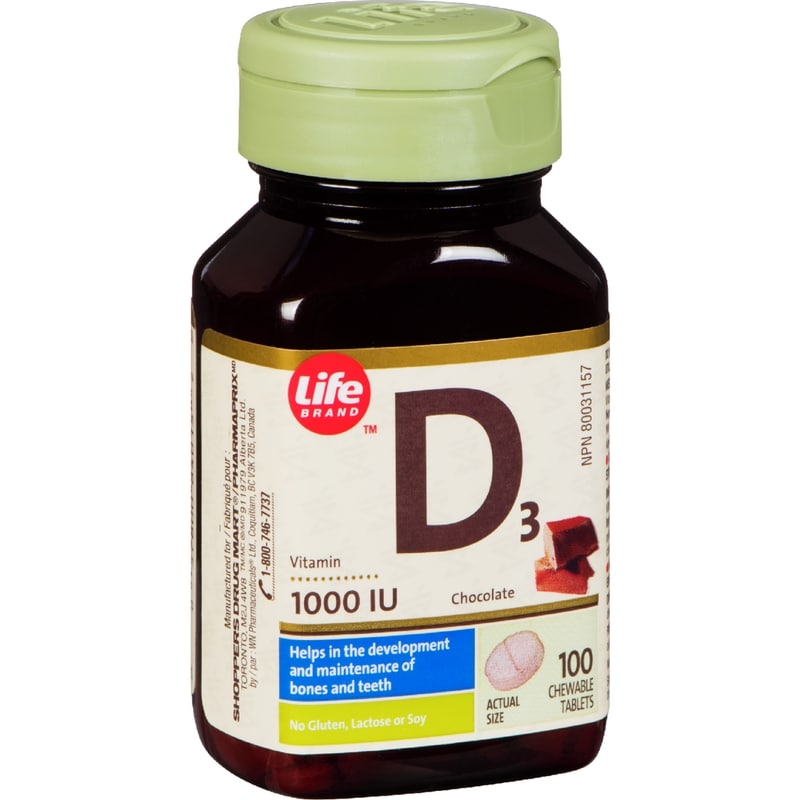 Vitamin D3 1000 Iu, Chocolate, 100 Chewable Tablets