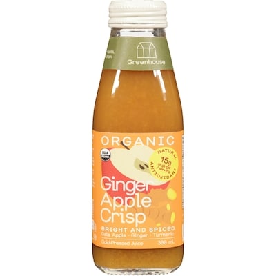 Greenhouse Organic Juice Ginger Pomme 300 ml, $2.33/100g
