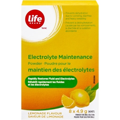 Life Poudre pour le maintien des électrolytes, saveur de limonade 8 ea, 1,44 $/1ch