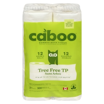 Caboo Papier hygiénique en bambou 2 épaisseurs 12 ea, 1,25 $/1ch