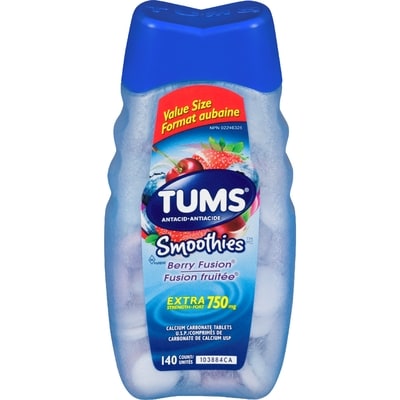 Tums Tums Smoothies Fusion Fruit Xf 140 ea, 0,08 $/1ch