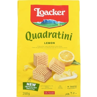 Loacker Quadratini Bite Size Wafer Cookies Lemon 250 g, $2.40/100g