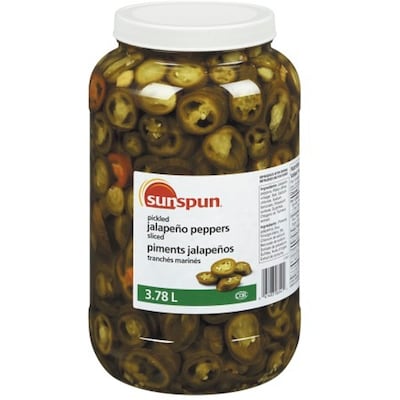 Sunspun Pickled Sliced Jalapeño Peppers 3.78 l, $0.29/100ml