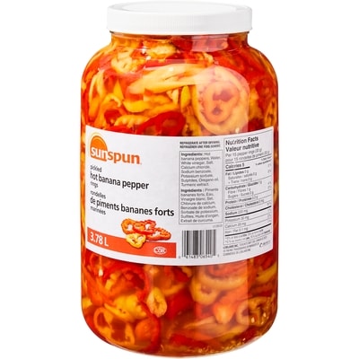 Sunspun Rondelles de piments bananes forts marinées 3.78 l, 0,40 $/100ml
