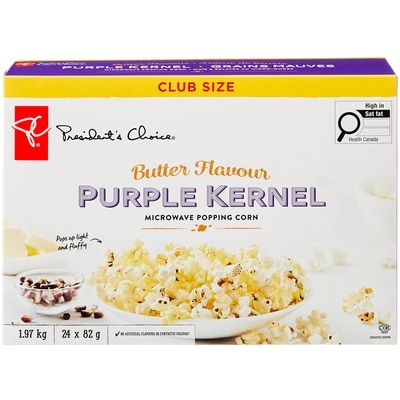 President's Choice Butter Flavour Purple Kernel Microwave Popcorn 24x1980.0 g, $0.66/100g