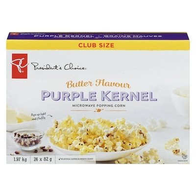 President's Choice Butter Flavour Purple Kernel Microwave Popcorn 24x1980.0 g, $0.66/100g