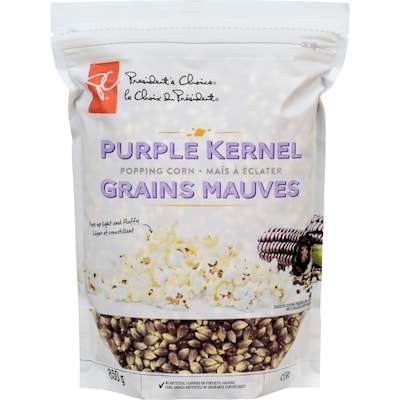 President's Choice Purple Kernel Popping Corn 850 g, $0.59/100g