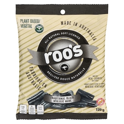Roo's Traditional Black Real Australian Licorice 120 g, $1.49/100g