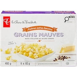 le Choix du Président Maïs à éclater au micro-ondes Grains mauves à arôme extra-beurre 492 g, 1,01 $/100g