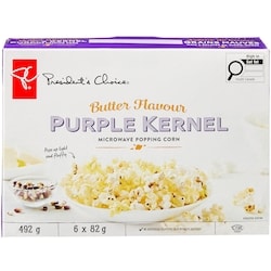 President's Choice Butter Flavour Purple Kernel Microwave Popping Corn 493 g, $0.91/100g