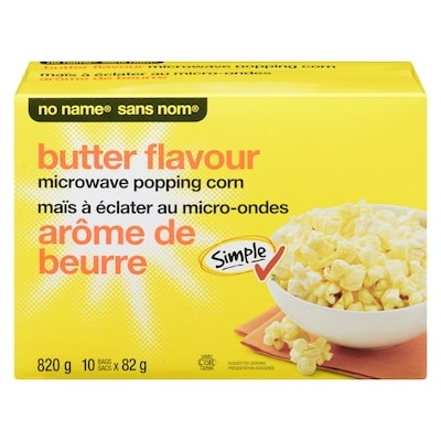 No Name Microwave Butter Flavour Popcorn 10x822.0 g, $0.61/100g