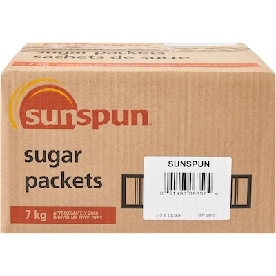 Sunspun Granulated Sugar Packets 7 kg, $0.41/100g