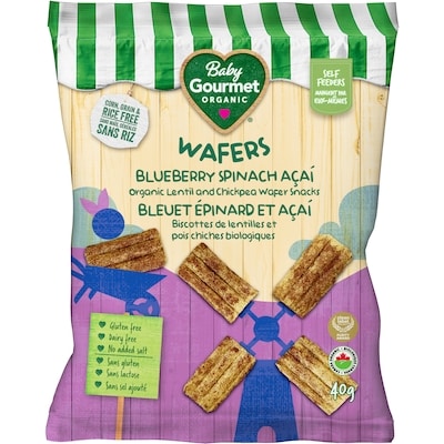 Baby Gourmet Organic Wafers Blueberry Spinach Acai 40 g, $10.00/100g