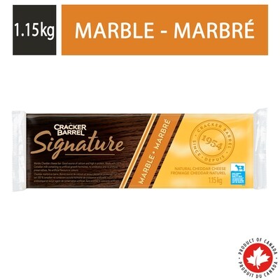 Cracker Barrel Fromage naturel cheddar marbré signature 1.15 kg, 1,87 $/100g