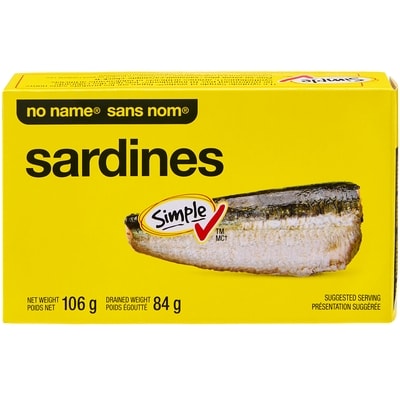 No Name Sardines 106 g, $1.69/100g