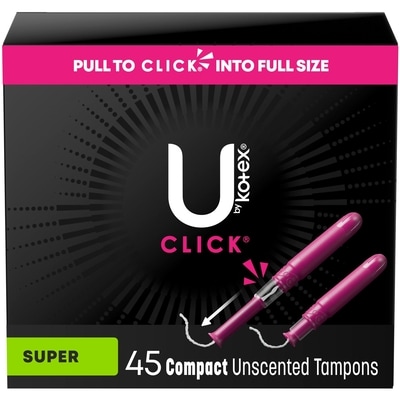 U by Kotex Click Compact Tampons, Super, Unscented, 45 Count 45 ea, $0.29/1ea