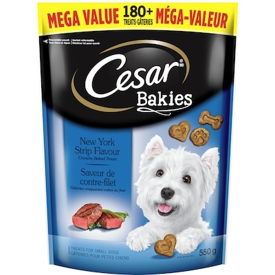 Cesar Bakies Dog Treats For Small Adult Dogs New York Strip Flavour 0.55 kg, $1.82/100g
