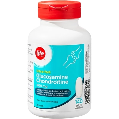 Life Glucosamine chondroïtine ultra fort à 900 mg, 140 caplets 140 ea, 0,12 $/1ch