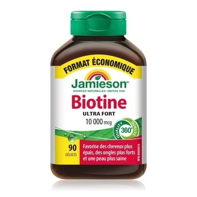 Jamieson Biotine 10000 mcg | Gélules 90 ea, 0,28 $/1ch