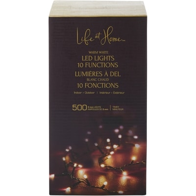 Jeu de 500 lumières à DEL – blanc chaud