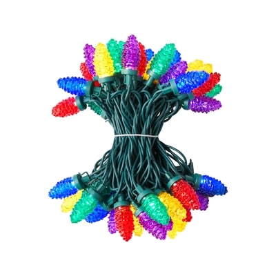 Faceted Pine Cone LED Lights 50 Count - Multicolour