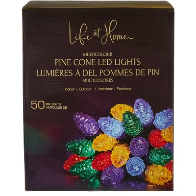 Faceted Pine Cone LED Lights 50 Count - Multicolour