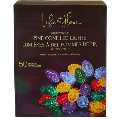 Faceted Pine Cone LED Lights 50 Count - Multicolour