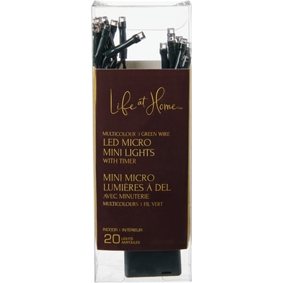 Life at Home Micro Mini Lights with Timer 20 Pack - Multicolour 1 ea, $4.00/1ea
