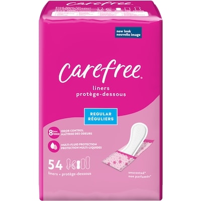 Carefree Protège-dessous galbés Carefree Acti-Fresh Body Shape réguliers, 54u 54 ea, 0,11 $/1ch