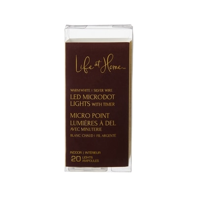 Life at Home Jeu de 20 lumières à DEL avec minuterie – blanc chaud 1 ea, 4,00 $/1ch