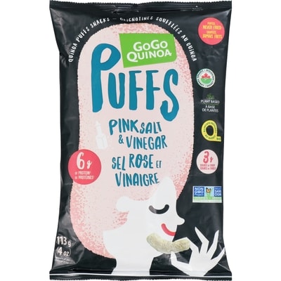 GoGo Quinoa Pink Salt and Vinegar Quinoa Puffs  113 g, $3.53/100g