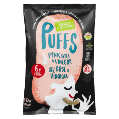 GoGo Quinoa Puffs au sel rose et vinaigre 113 g, 3,98 $/100g