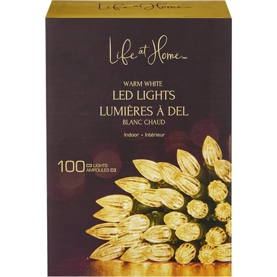 Life at Home LED Lights 100 Count - Warm White  1 ea, $19.00/1ea