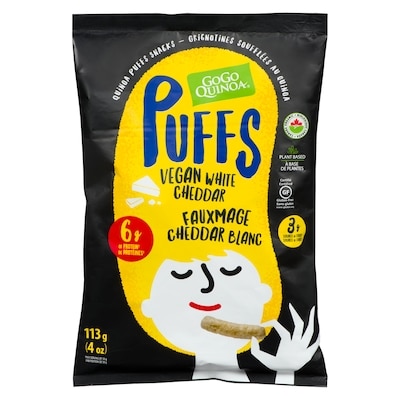 GoGo Quinoa Vegan White Cheddar Quinoa Puffs  113 g, $3.54/100g