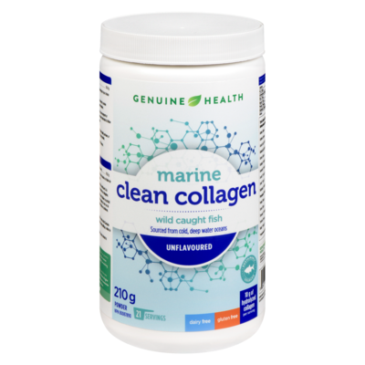 Genuine Health Marine Clean Collagen, Unflavored Hydrolyzed Collagen Powder, Wild Caught Fish 210 g, $16.19/100g