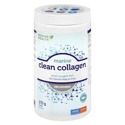 Genuine Health Marine Clean Collagen, Unflavored Hydrolyzed Collagen Powder, Wild Caught Fish 210 g, $16.19/100g