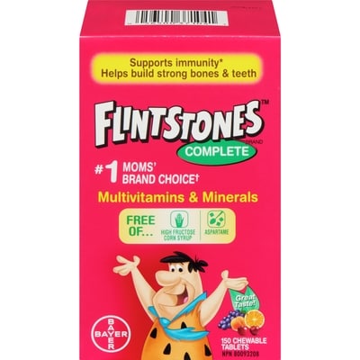 Flintstones Complete Chewable Multivitamin for Kids, Aspartame-Free 150 ea, $0.17/1ea