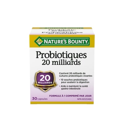 Nature’s Bounty Probiotiques, 20 milliards de cultures vivantes 140 ea, 0,16 $/1ch