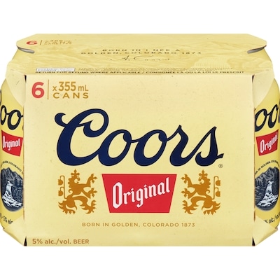 Coors Original Beer, 6 Pack (ID required at pick-up) 6x355.0 ml, $0.84/100ml