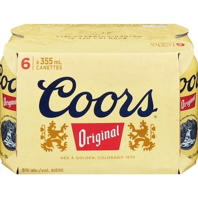 Coors Bière Original, pack de 6 (Pièce d’identité requise au moment du ramassage) 6x355.0 ml, 0,84 $/100ml