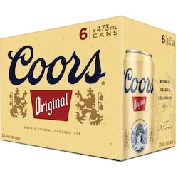 Coors Original Beer Cans (ID required at pick-up) 6x473.0 ml, $0.63/100ml