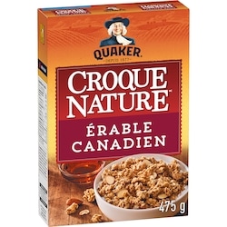 Quaker Céréales granola Croque nature Erable Canadiens 475 g, 1,37 $/100g