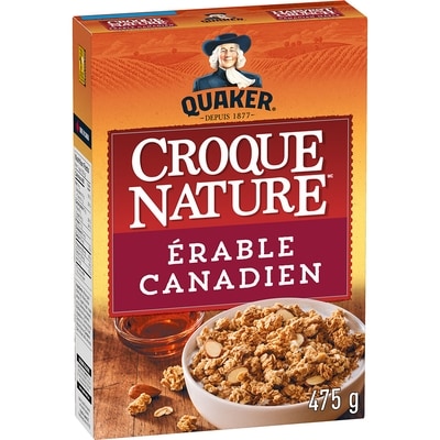 Quaker Céréales prêtes à servir Croque nature Erable Canadiens 475 g, 1,16 $/100g