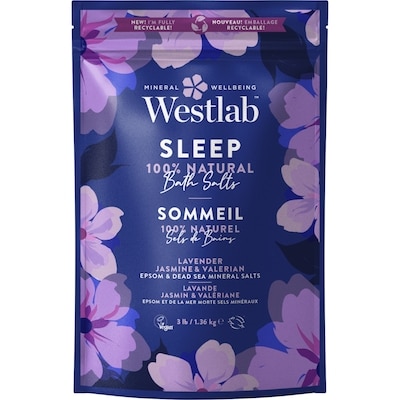 Westlab Sels de bain d'Epsom et de la mer morte parfumes a la lavande et au Jasmin, Sommeil 1.36 kg, 0,73 $/100g