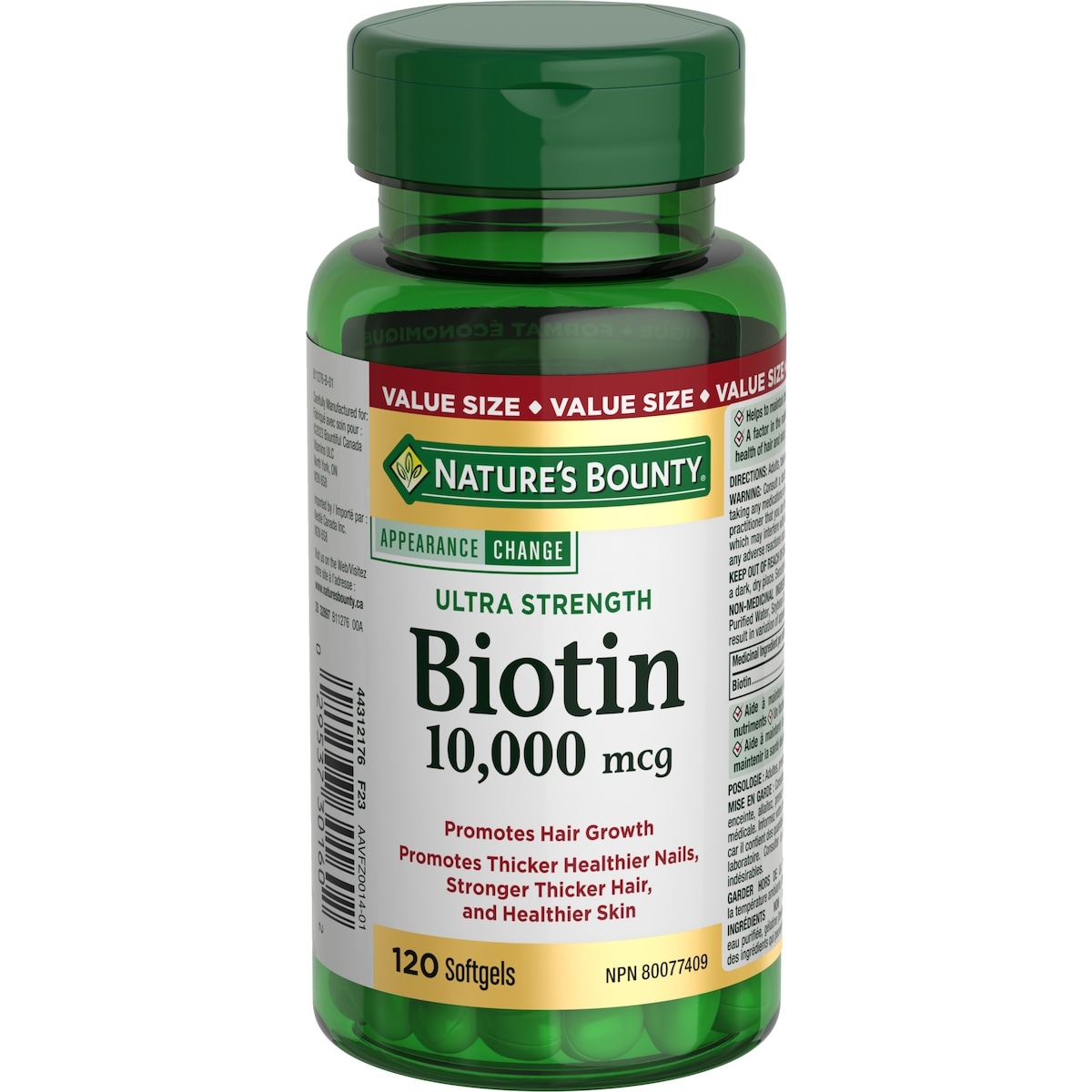 Nature's Bounty Biotin, Ultra Strength, 10,000 mcg, Softgels 120 ea, $0.24/1ea
