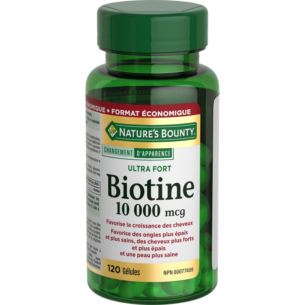 Nature’s Bounty Biotine, ultra-fort, 10 000 mcg, gélules 120 ea, 0,24 $/1ch