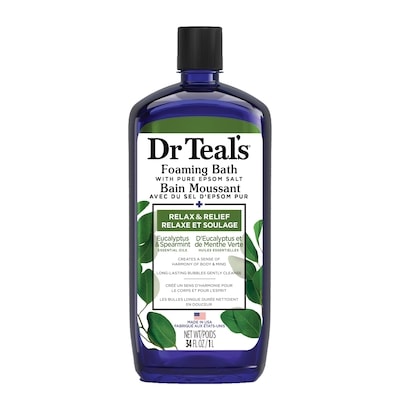 Dr. Teal's Foaming Bath with Pure Epsom Salt, Eucalyptus & Spearmint 1000 ml, $1.00/100ml